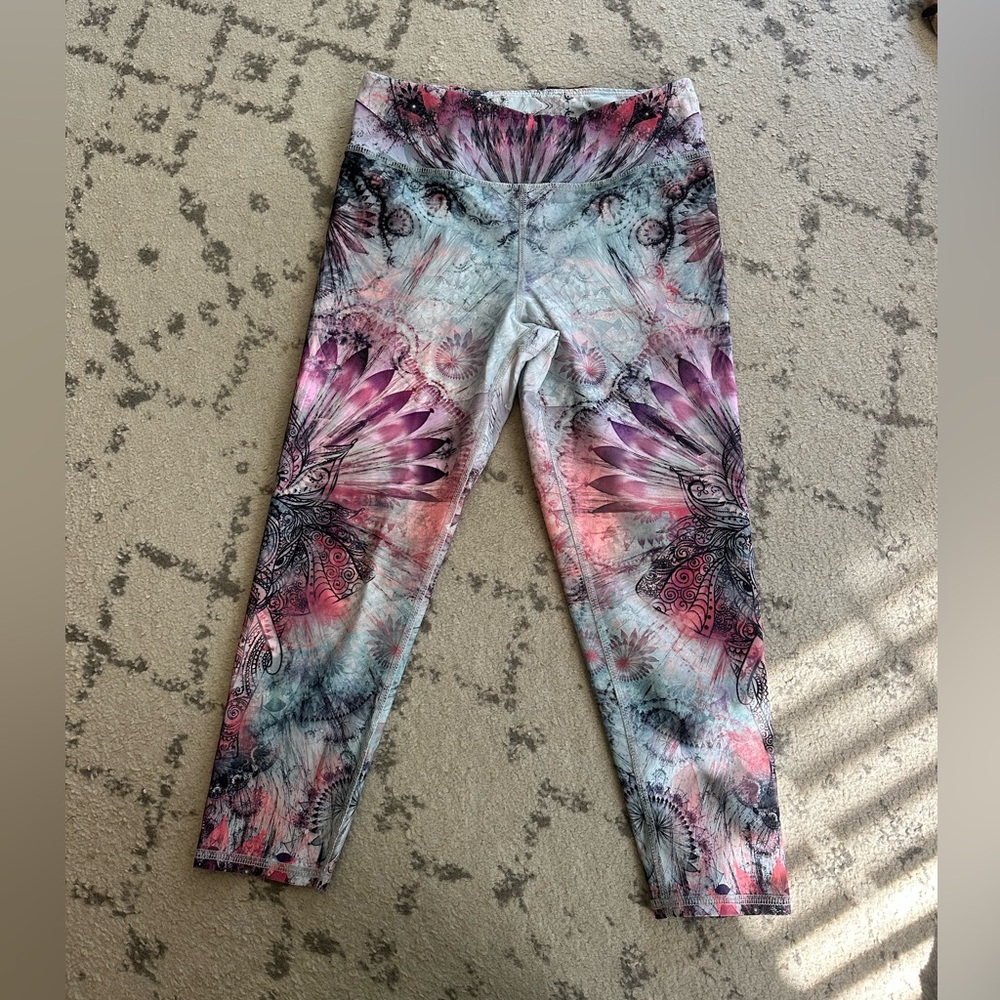 Evolution and Creation Pink and Gray Artistic Leggings